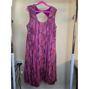Women's prAna Pink Purple Striped Sleeveless Dress M